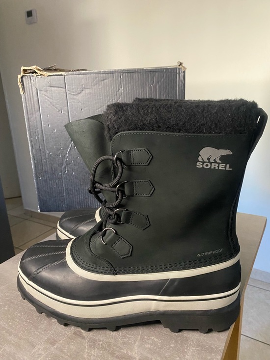 Sorel Other - SOREL Caribou Waterproof Boot Insulated Black Dark Stone Natural Rubber Men's 13